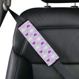 Heart Purple Pokka Dot Pattern Car Seat Belt Cover