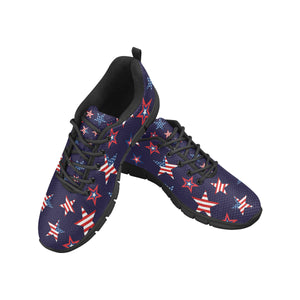 USA Star Pattern Theme Men's Sneakers Black