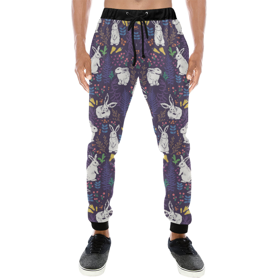 Rabbit Leaves Pattern Unisex Casual Sweatpants