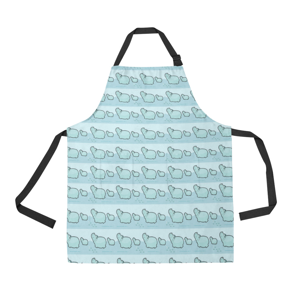 Hippopotamus Pattern Print Design 02 Adjustable Apron