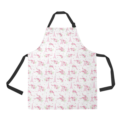 Eiffel Tower Pink Theme Pattern Print Design 05 Adjustable Apron