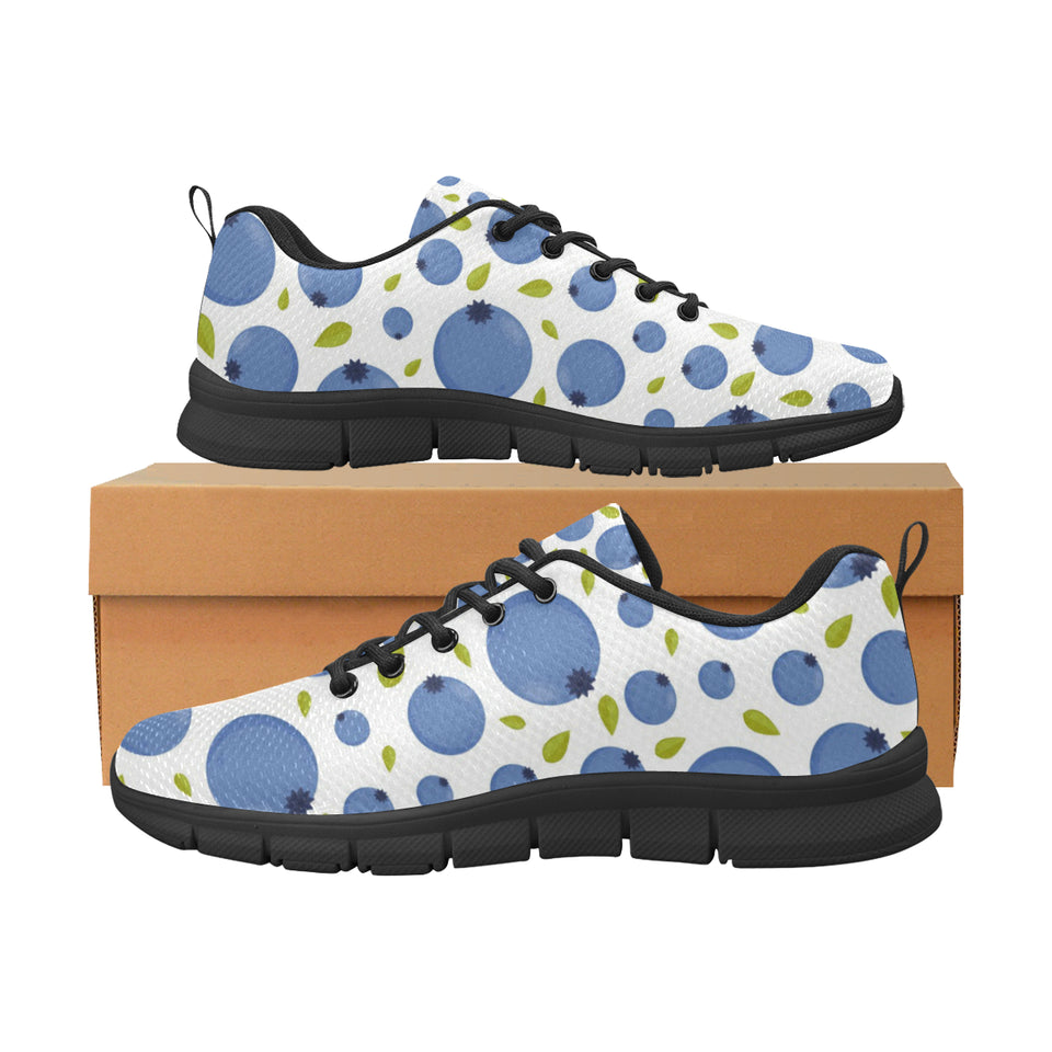 Blueberry Pattern Men's Sneakers Black