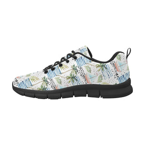 Sailboat Pattern Theme Men's Sneakers Black