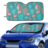 Coral Reef Pattern Print Design 04 Car Sun Shade