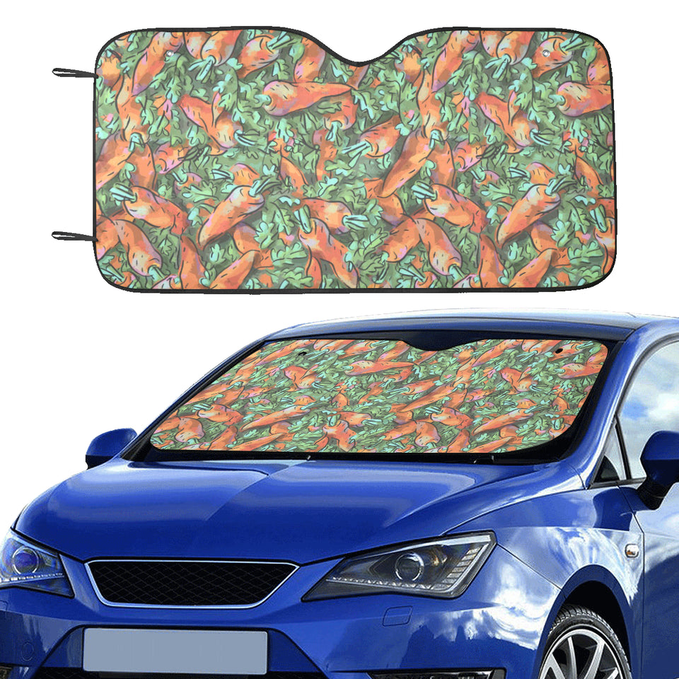 Carrot Pattern Print Design 04 Car Sun Shade