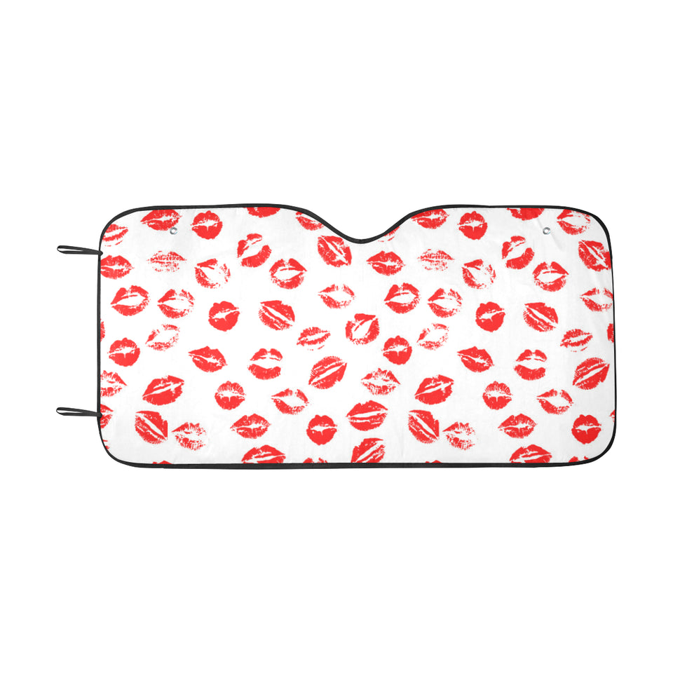 Lips Pattern Print Design 01 Car Sun Shade