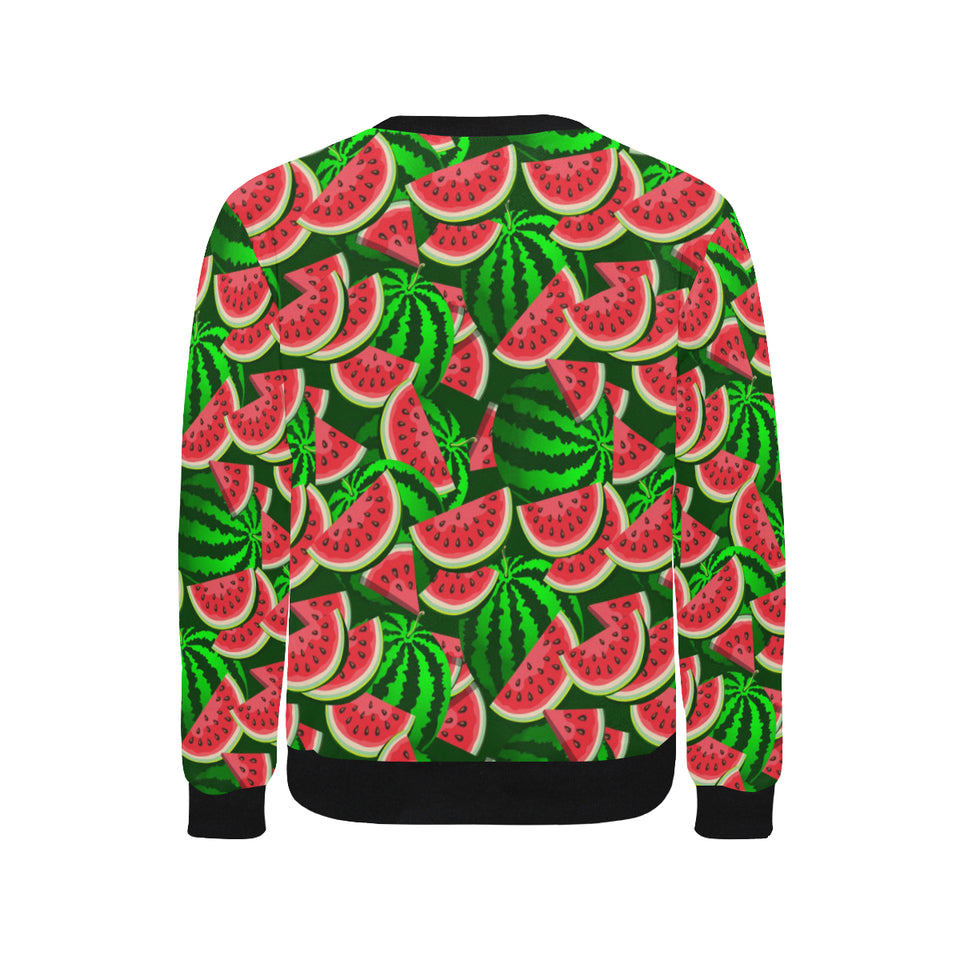 Watermelon Pattern Theme Men's Crew Neck Sweatshirt