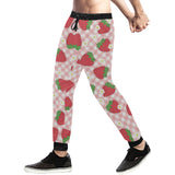 Strawberry Pattern Stripe Background Unisex Casual Sweatpants