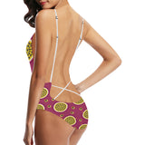 Sliced Passion Fruit Pattern Women's One-Piece Swimsuit