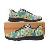 Colorful Peacock Pattern Men's Sneakers Black