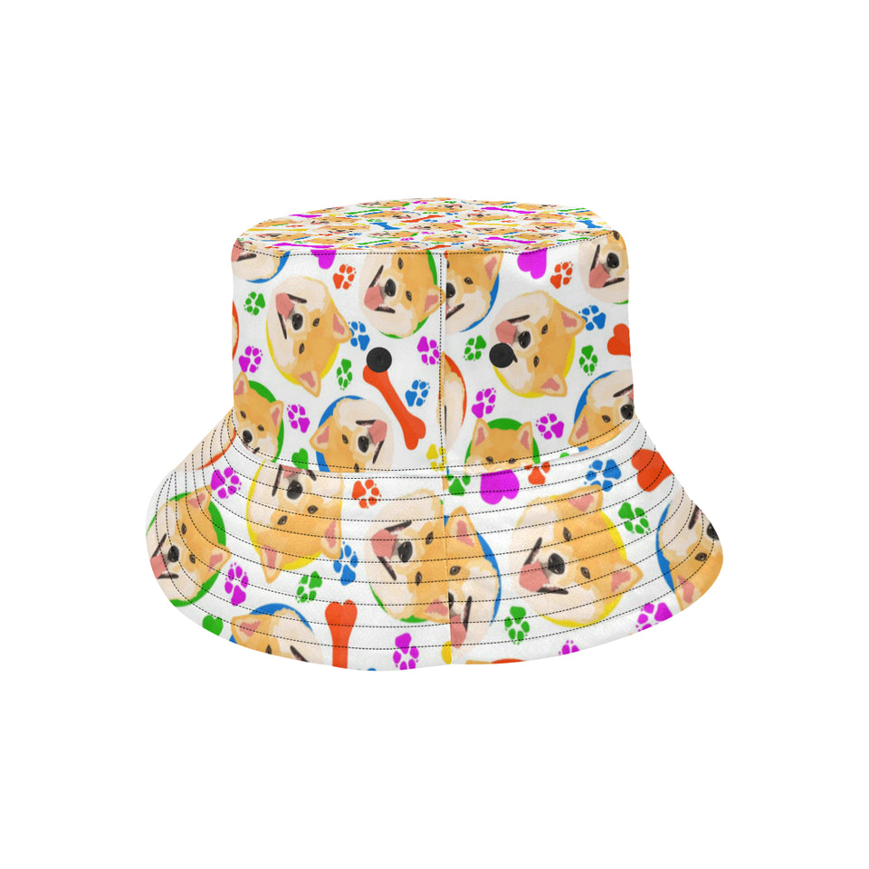 Shiba Inu Paw Bone Pattern Unisex Bucket Hat