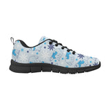 Polar Bear Pattern Blue Background Men's Sneakers Black