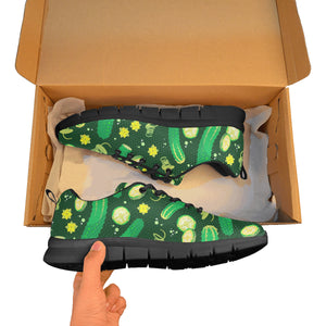 Cucumber Pattern Background Men's Sneakers Black