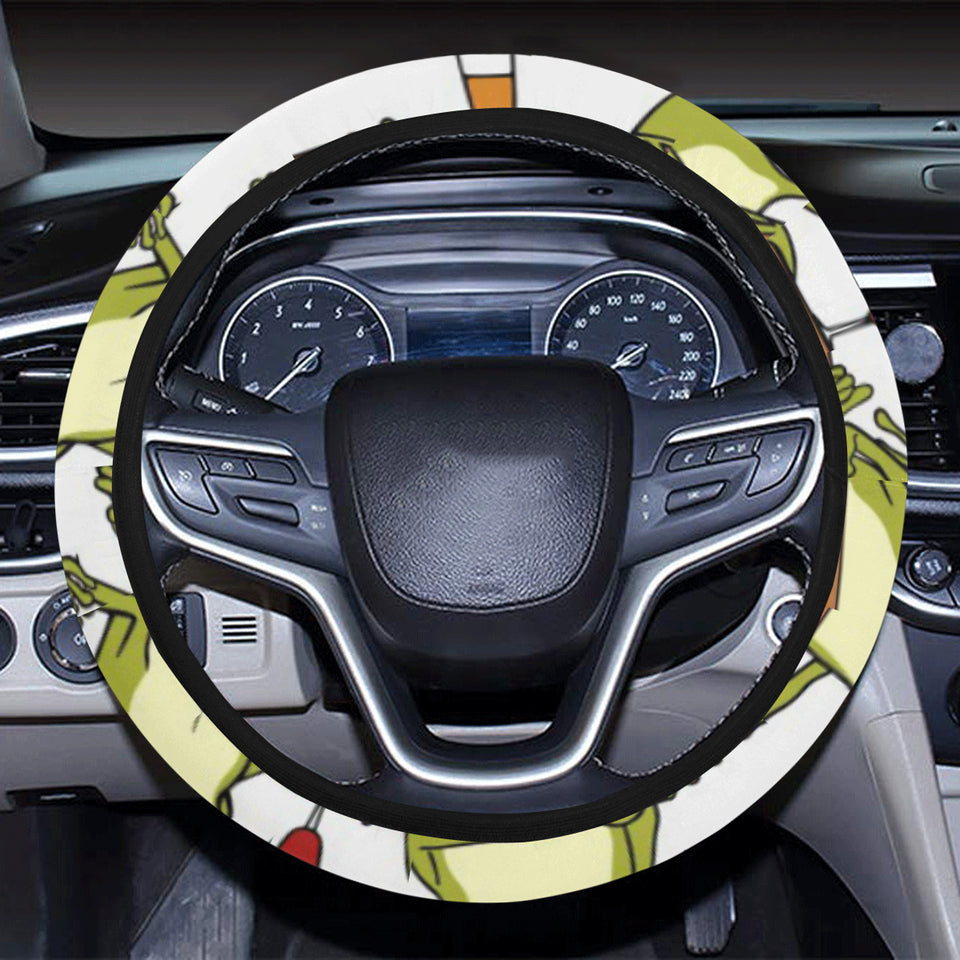 Frog drunk Pattern Car Steering Wheel Cover