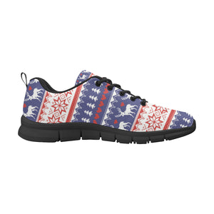 Deer Sweater Printed Pattern Men's Sneakers Black