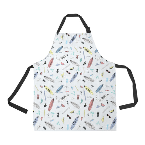 Surfboard Pattern Print Design 01 Adjustable Apron