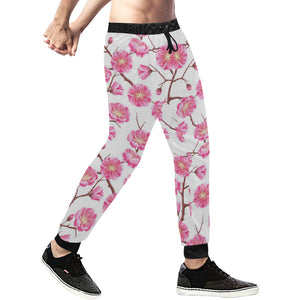 Pink Sakura Pattern Unisex Casual Sweatpants