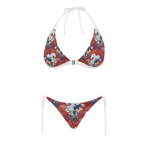 Red Theme Japanese Pattern Sexy Bikinis Two-Pieces Swimsuits