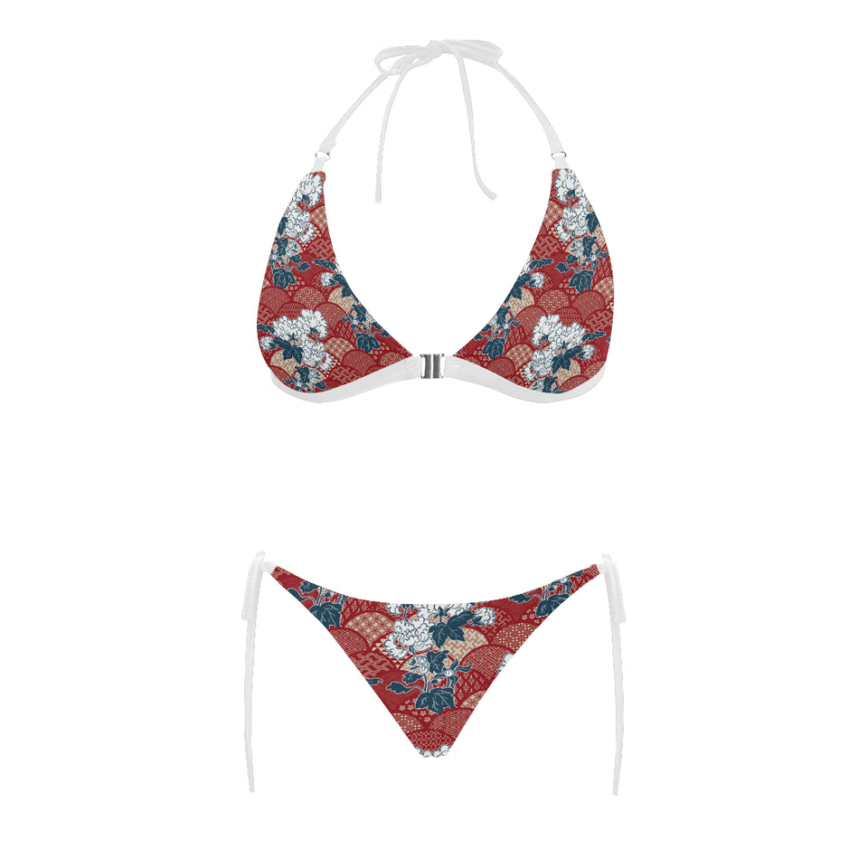 Red Theme Japanese Pattern Sexy Bikinis Two-Pieces Swimsuits