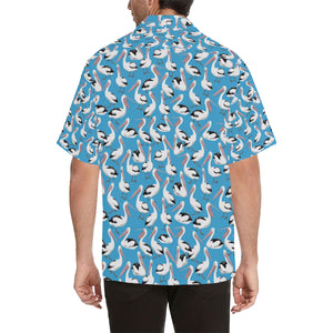 Pelican Pattern Print Design 04 Men's All Over Print Hawaiian Shirt (Model T58)