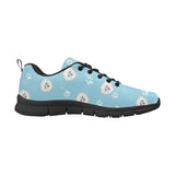 Pomeranian Pattern Blue Background Men's Sneakers Black