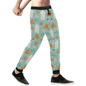 Windmill Pattern Theme Unisex Casual Sweatpants