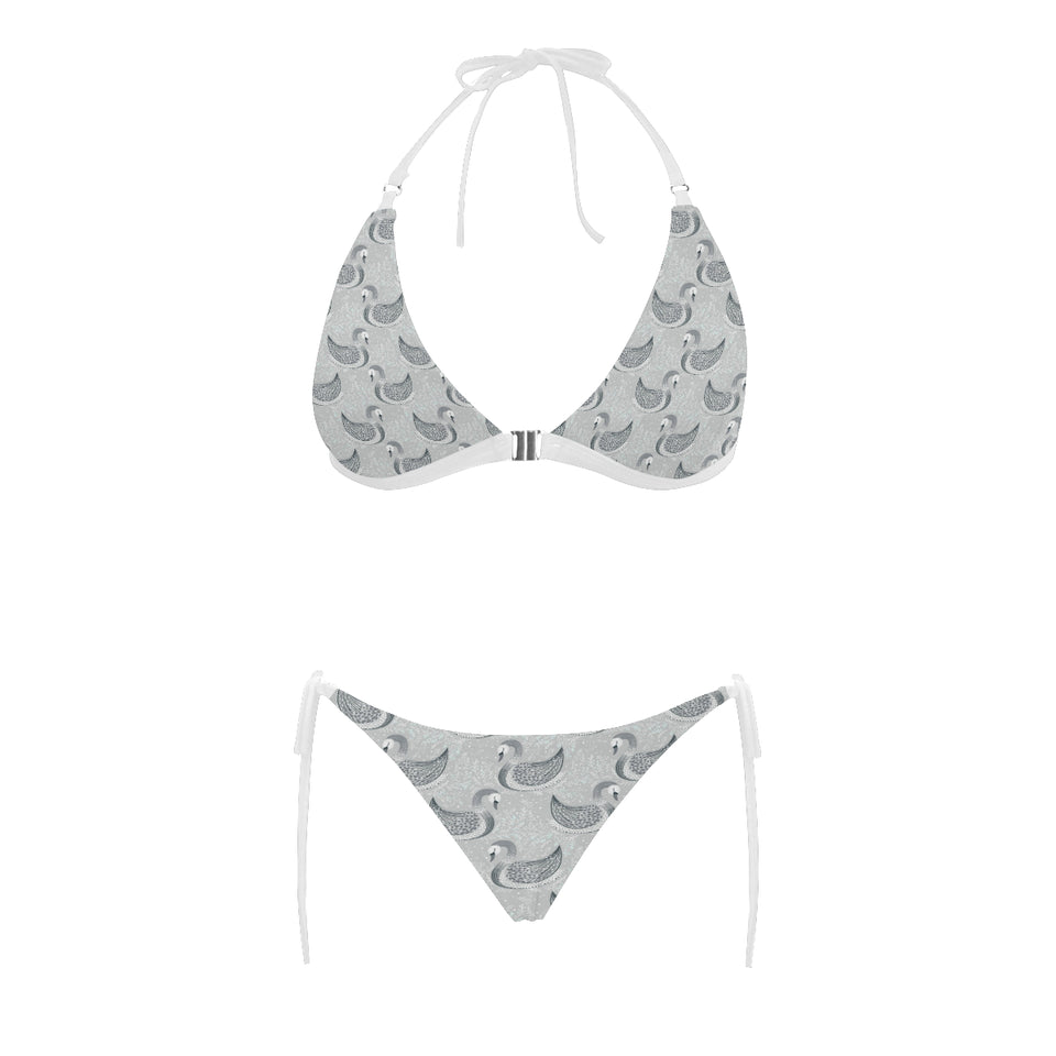 Swan Gray Pattern Sexy Bikinis Two-Pieces Swimsuits