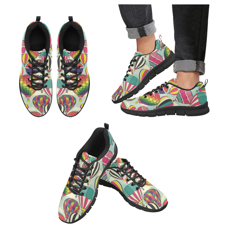 Hot Air Balloon Pattern Background Men's Sneakers Black