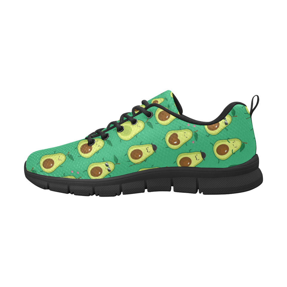 Cute Avocado Pattern Men's Sneakers Black