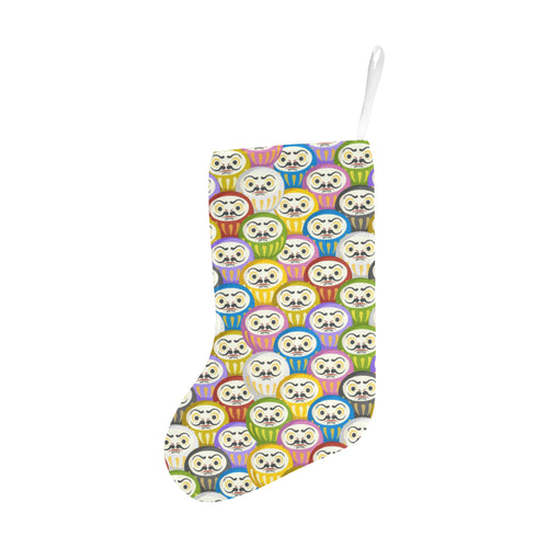 Colorful Daruma Pattern Christmas Stocking