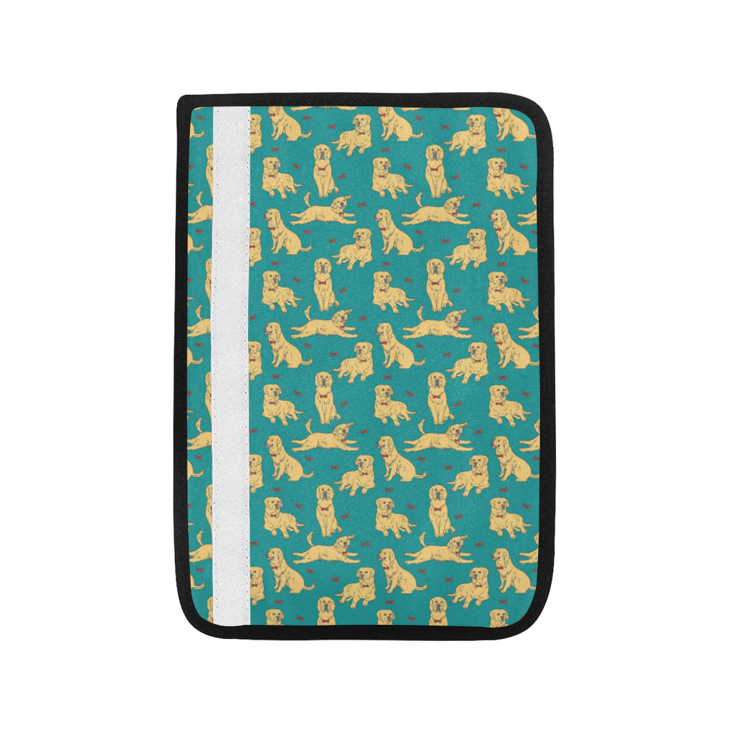 Golden Retriever Pattern Print Design 05 Car Seat Belt Cover