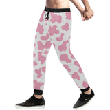 Pink Cow Skin Pattern Unisex Casual Sweatpants