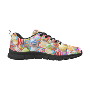 Candy Lollipop Pattern Men's Sneakers Black