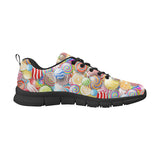 Candy Lollipop Pattern Men's Sneakers Black