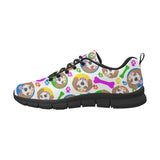 Colorful Beagle Bone Pattern Men's Sneakers Black