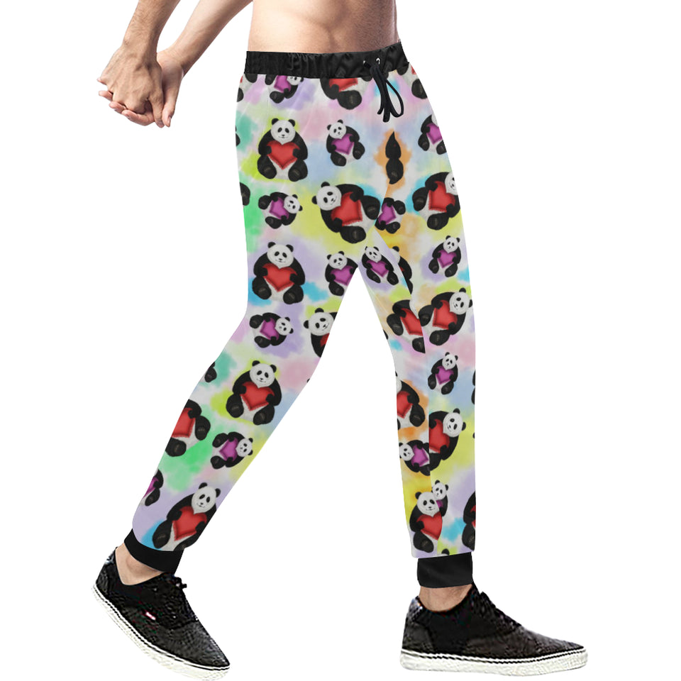 Panda Cute Heart Pattern Unisex Casual Sweatpants