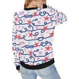 Starfish Shell Rope Pattern Women's Crew Neck Sweatshirt