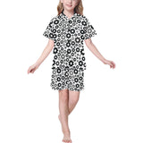 Gear Pattern Print Design 01 Kids' Boys' Girls' V-Neck Short Pajama Set