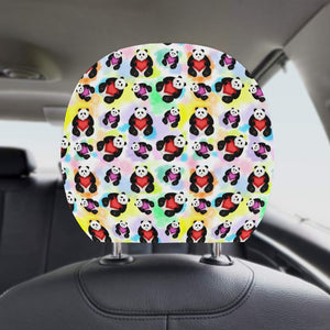 Panda Cute Heart Pattern Car Headrest Cover