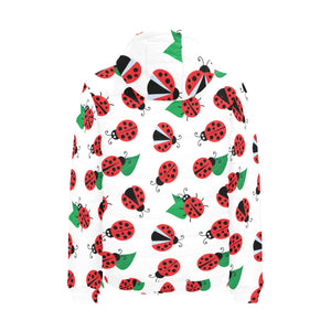 Ladybug Pattern Print Design 01 Men's Padded Hooded Jacket(ModelH42)