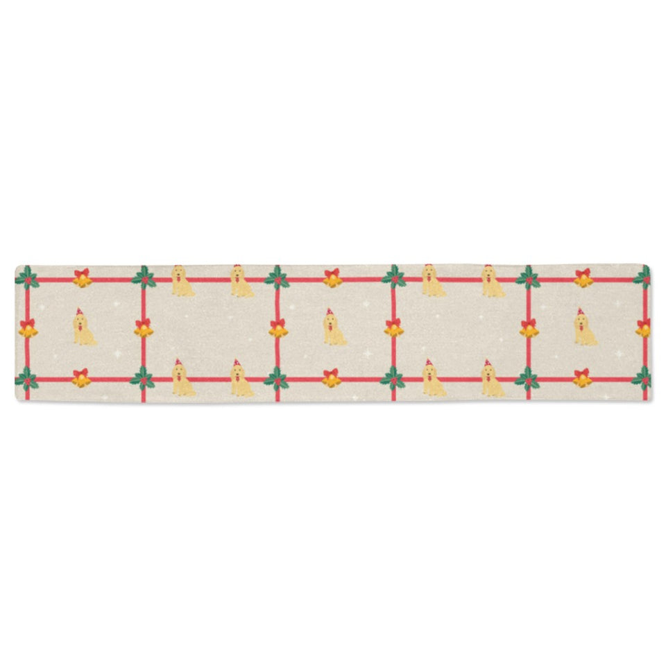 Golden Retriever Pattern Print Design 01 Table Runner