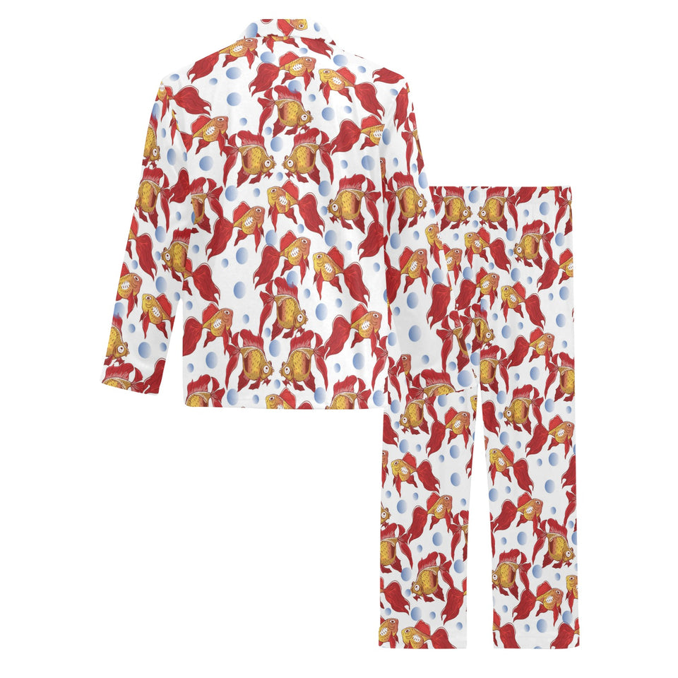 Goldfish Pattern Print Design 02 Men's Long Pajama Set