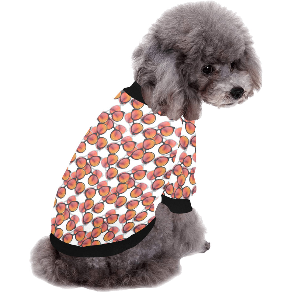 Sun Glasses Pattern Print Design 01 All Over Print Pet Dog Round Neck Fuzzy Shirt