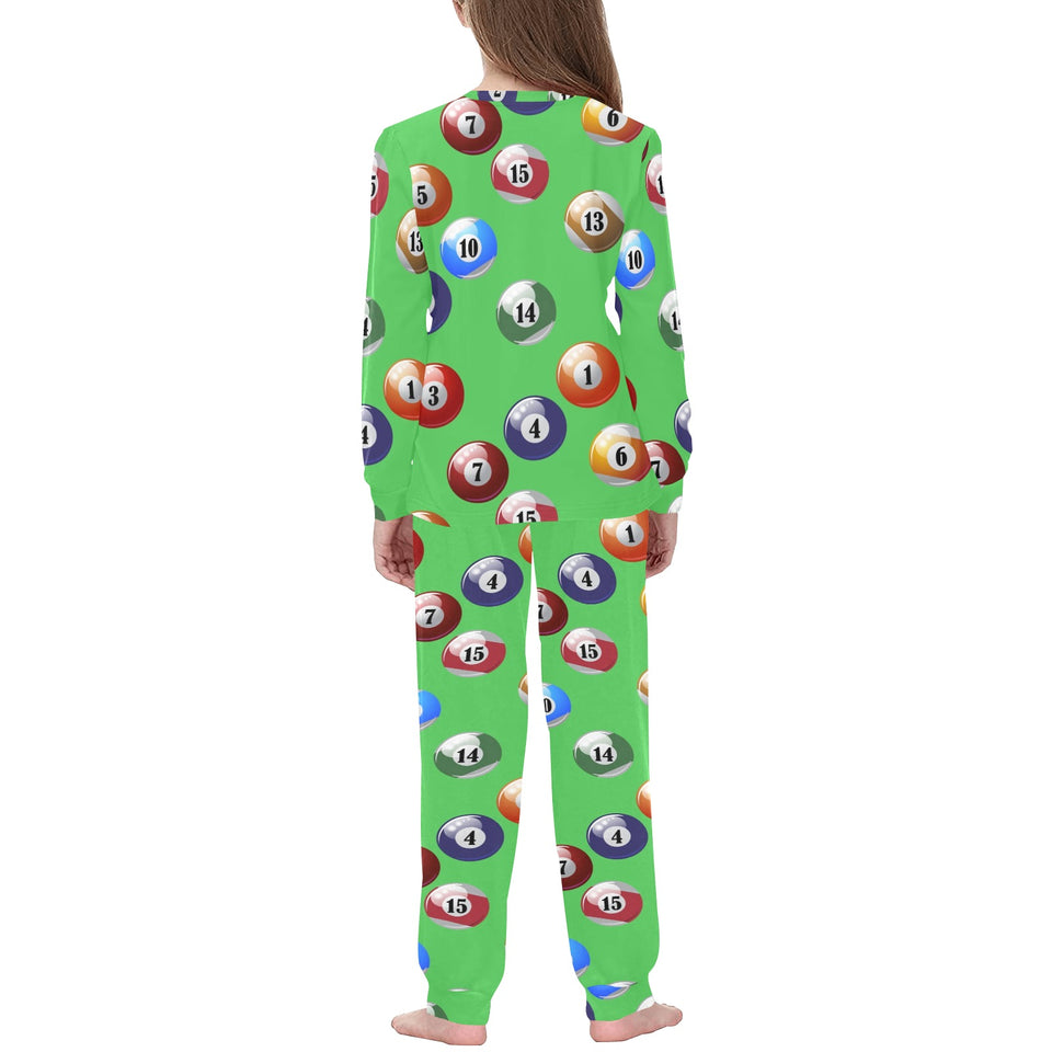 Billiard Ball Pattern Print Design 02 Kids' Boys' Girls' All Over Print Pajama Set