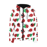 Ladybug Pattern Print Design 01 Men's Padded Hooded Jacket(ModelH42)