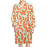 Sausage Pattern Print Design 04 Men's Long Sleeve Belted Night Robe