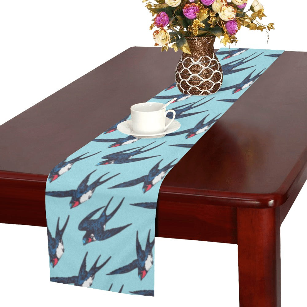 Swallow Pattern Print Design 01 Table Runner