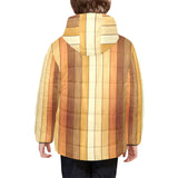 Wood Printed Pattern Print Design 01 Kids' Boys' Girls' Padded Hooded Jacket