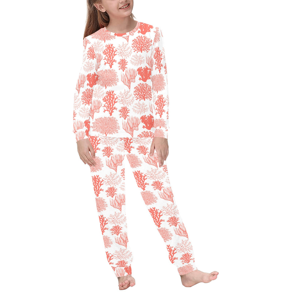 Coral Reef Pattern Print Design 05 Kids' Boys' Girls' All Over Print Pajama Set