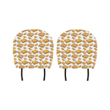 Bread Toast Pattern Print Design 03 Car Headrest Cover